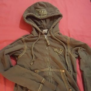 COPY - Unisex Brown hooded sweater with zipper.